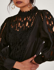 Lola Butterfly Blouse, Black (BLACK), large