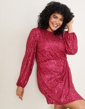 Sasha Sequin Shift Dress, Pink (PINK), large