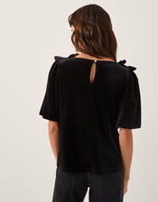 Vittoria Bow Velvet T-Shirt, Black (BLACK), large