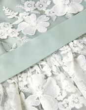 Felicity Floral Embroidered Mesh Dress, Green (SAGE), large