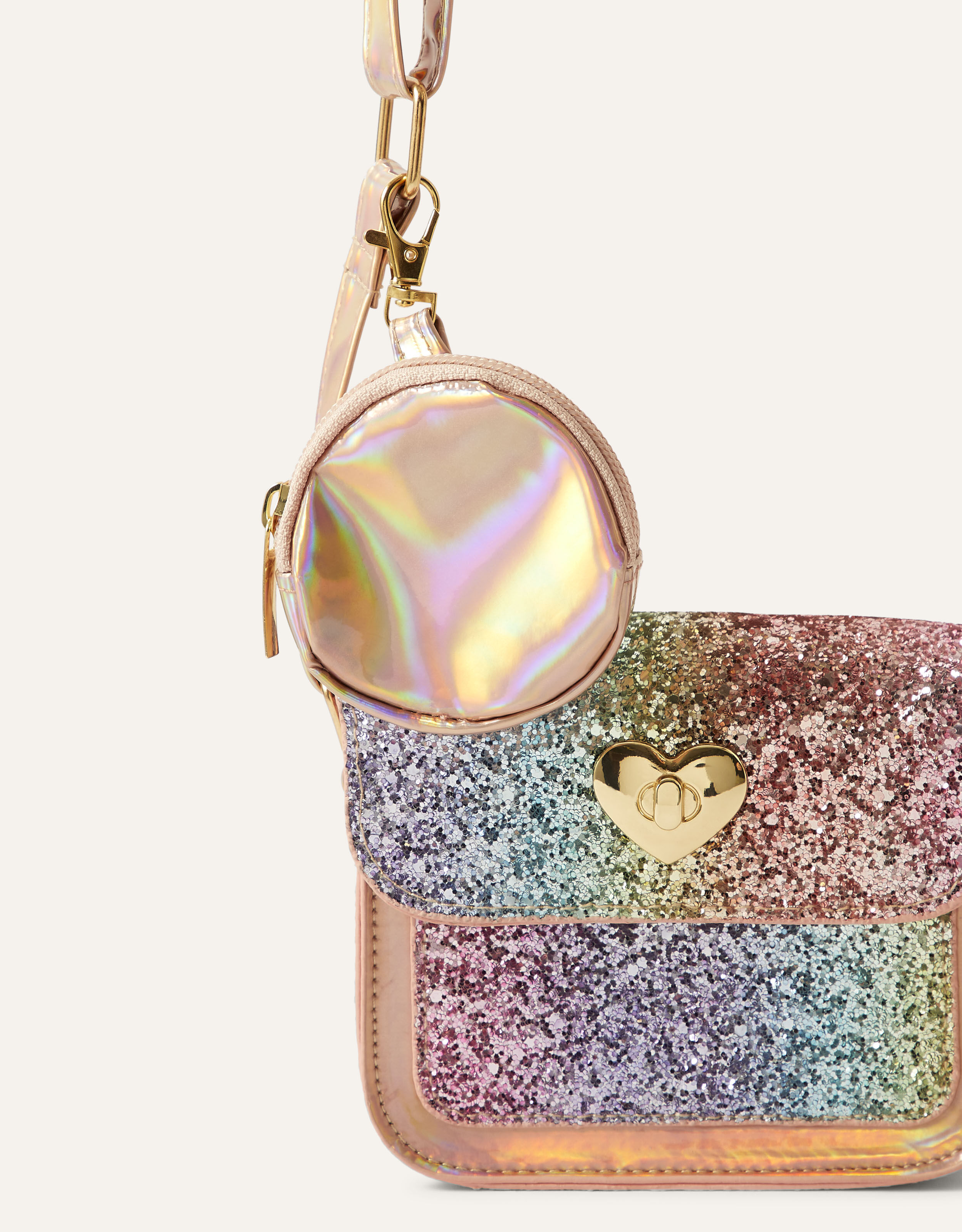 Rainbow Glitter Bag with Purse
