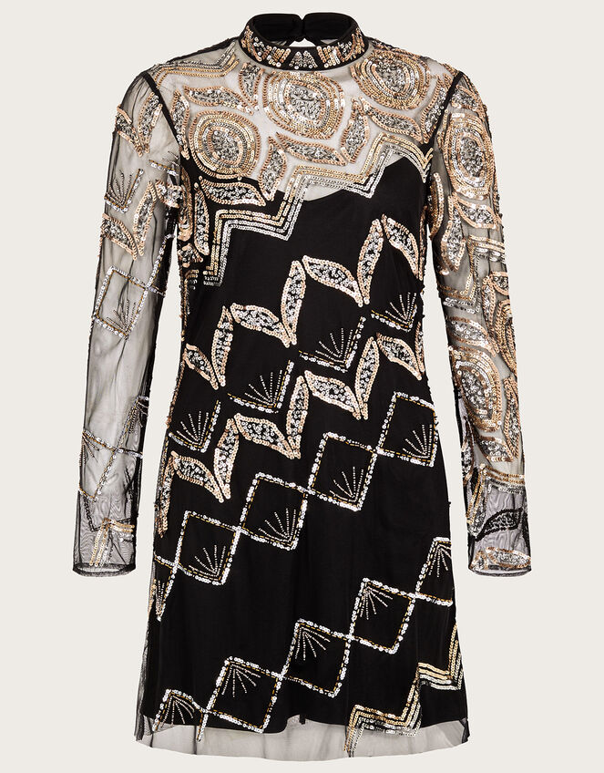 Finnley Embellished Tunic Dress, Black (BLACK), large