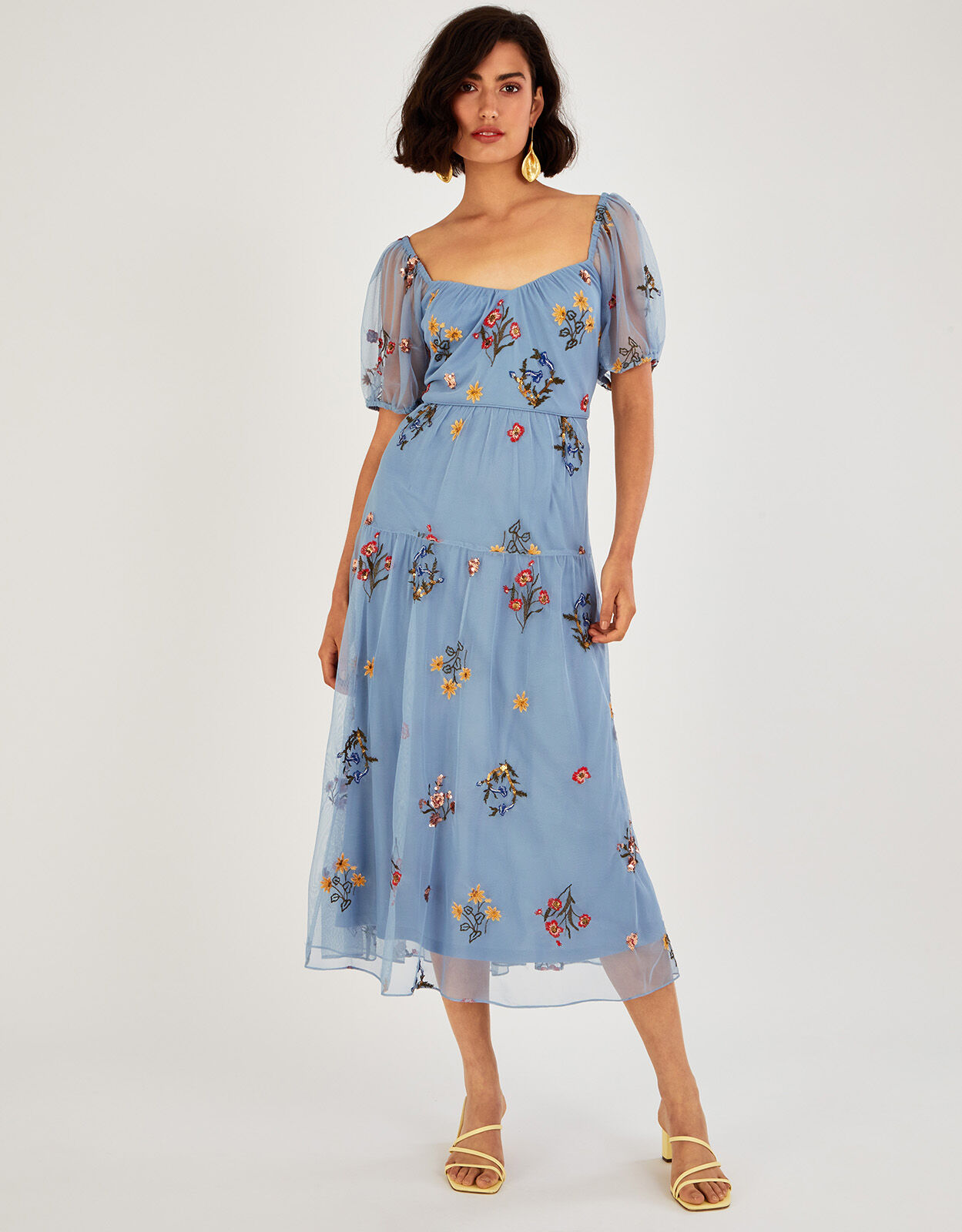 Monsoon blue hot sale midi dress