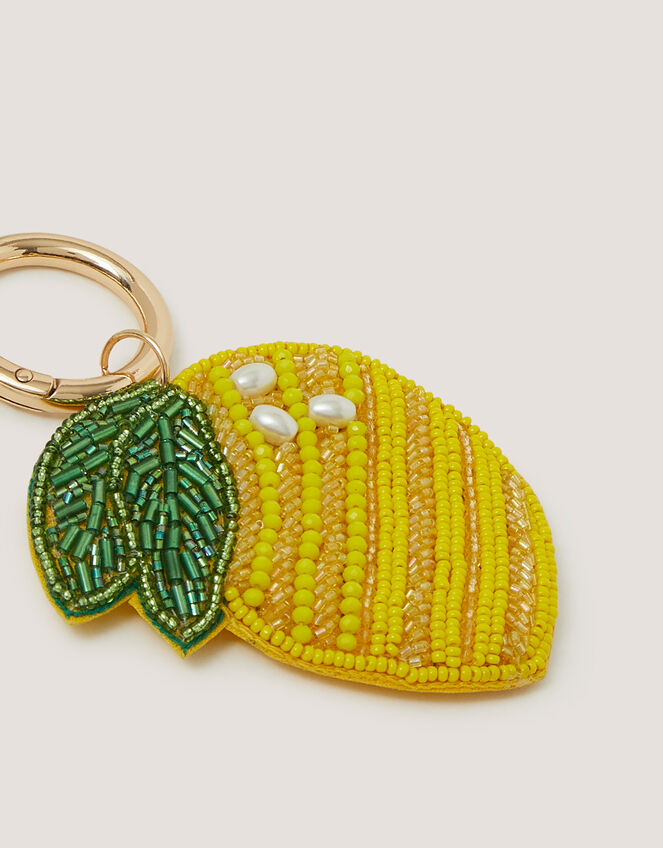 Beaded Lemon Bag Charm, , large