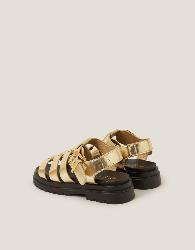 Chunky Platform Sandals, Gold (GOLD), large