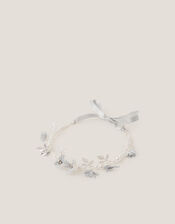 Pearl Embellished Flower Crown, , large