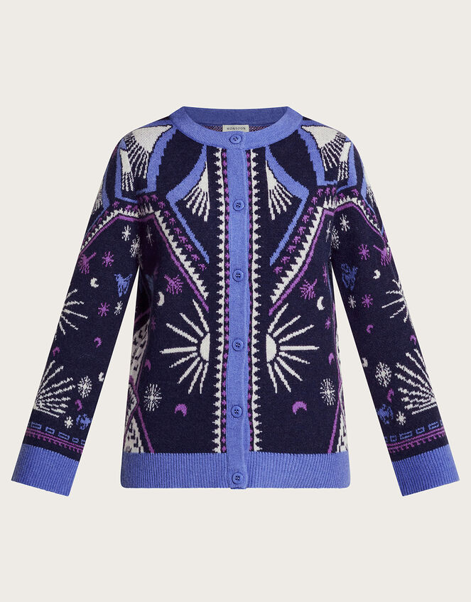 Elsie Print Cardigan, Blue (BLUE), large