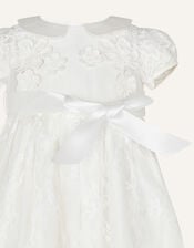 Baby Provenza Silk Christening Dress, Ivory (IVORY), large