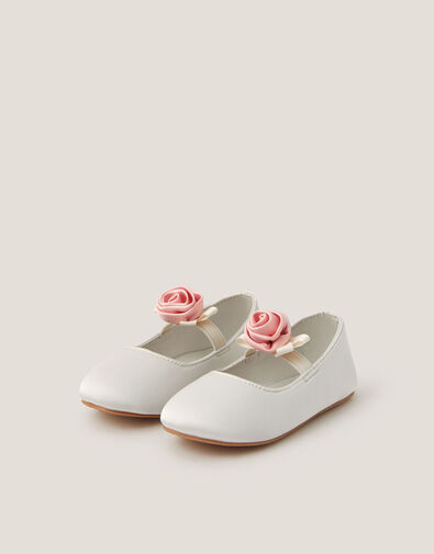 Baby Rosette Walker Shoes, Ivory (IVORY), large