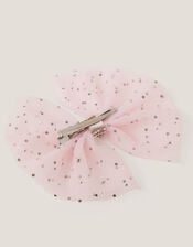 Sparkle Tulle Bow Hair Clip, , large