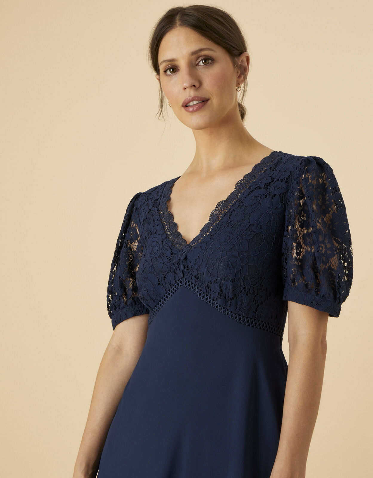 Laura Lace Maxi Dress Blue Dresses Monsoon Global
