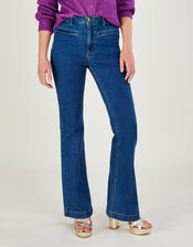 Flared Denim Jeans with Sustainable Cotton, Blue (DENIM BLUE), large