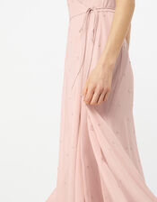 Gemma Pearly Wrap Dress, Pink (PINK), large