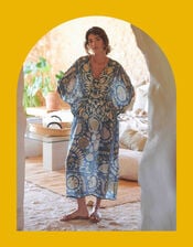 One Hundred Stars Susani Print Kaftan Dress, , large