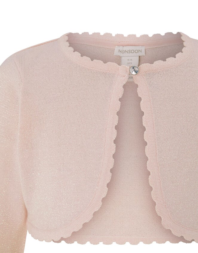 Niamh Sparkle Knit Cardigan with Crystal Button, Pink (PINK), large