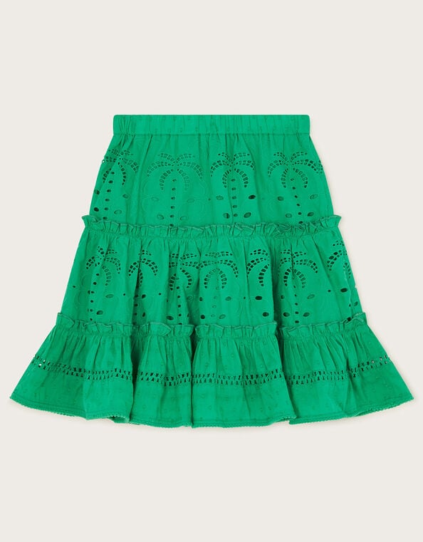 Boutique Broderie Palm Skirt, Green (GREEN), large