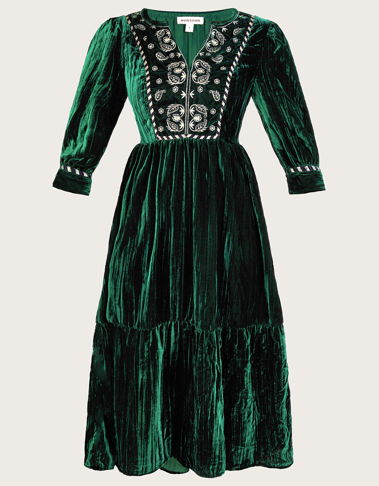 Monsoon green hotsell velvet dress