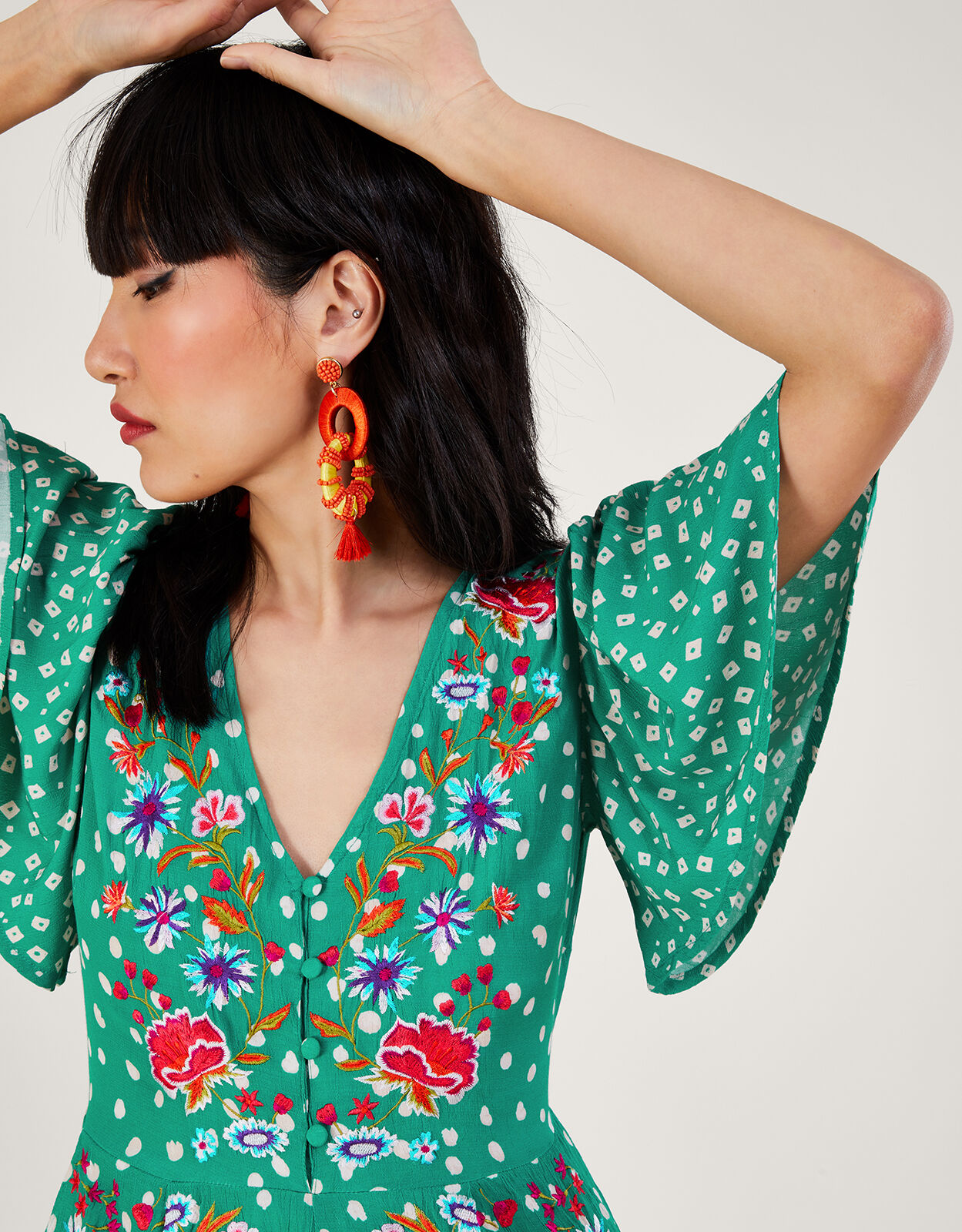 Rori Embroidered Jumpsuit Green