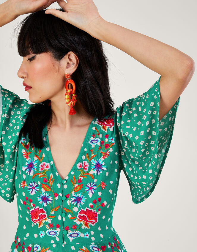 Rori Embroidered Jumpsuit, Green (GREEN), large