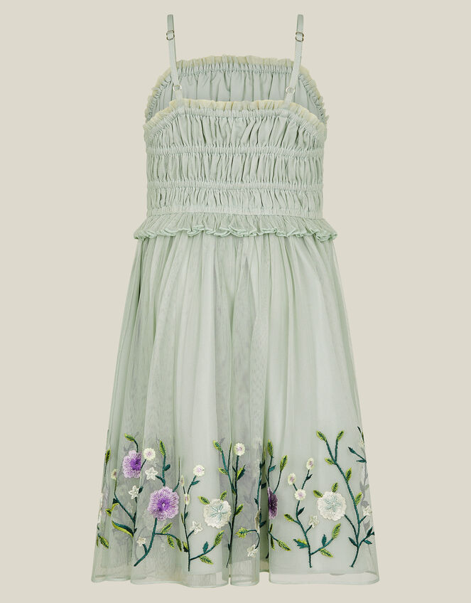 Sloan Tulle Embroidered Party Dress, Green (SAGE), large
