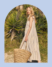 East Corrine Frill Tiered Maxi Dress, White (WHITE), large