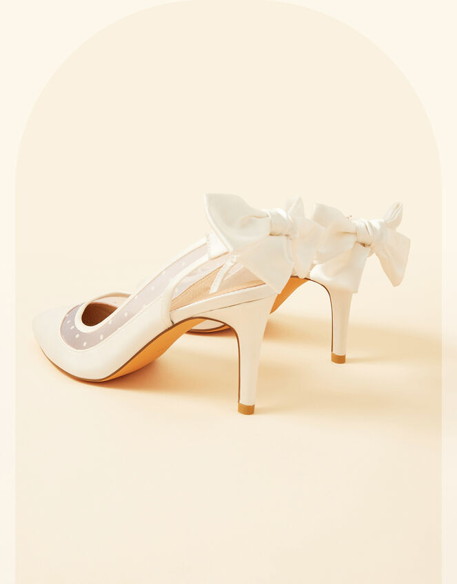 Bow Mesh Slingback Bridal Heels Ivory | Women's Shoes | Monsoon Global.