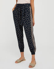 Felicity Printed Trousers in LENZING&trade; ECOVERO&trade;, Black (BLACK), large