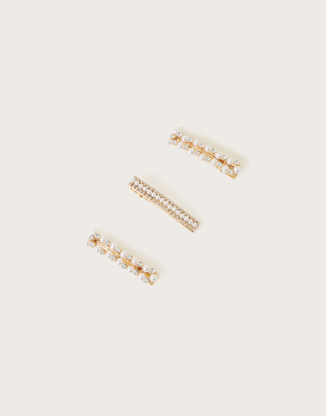 Pearl Hair Clips Set of Three, , large