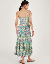 Geometric Print Bandeau Dress, White (WHITE), large