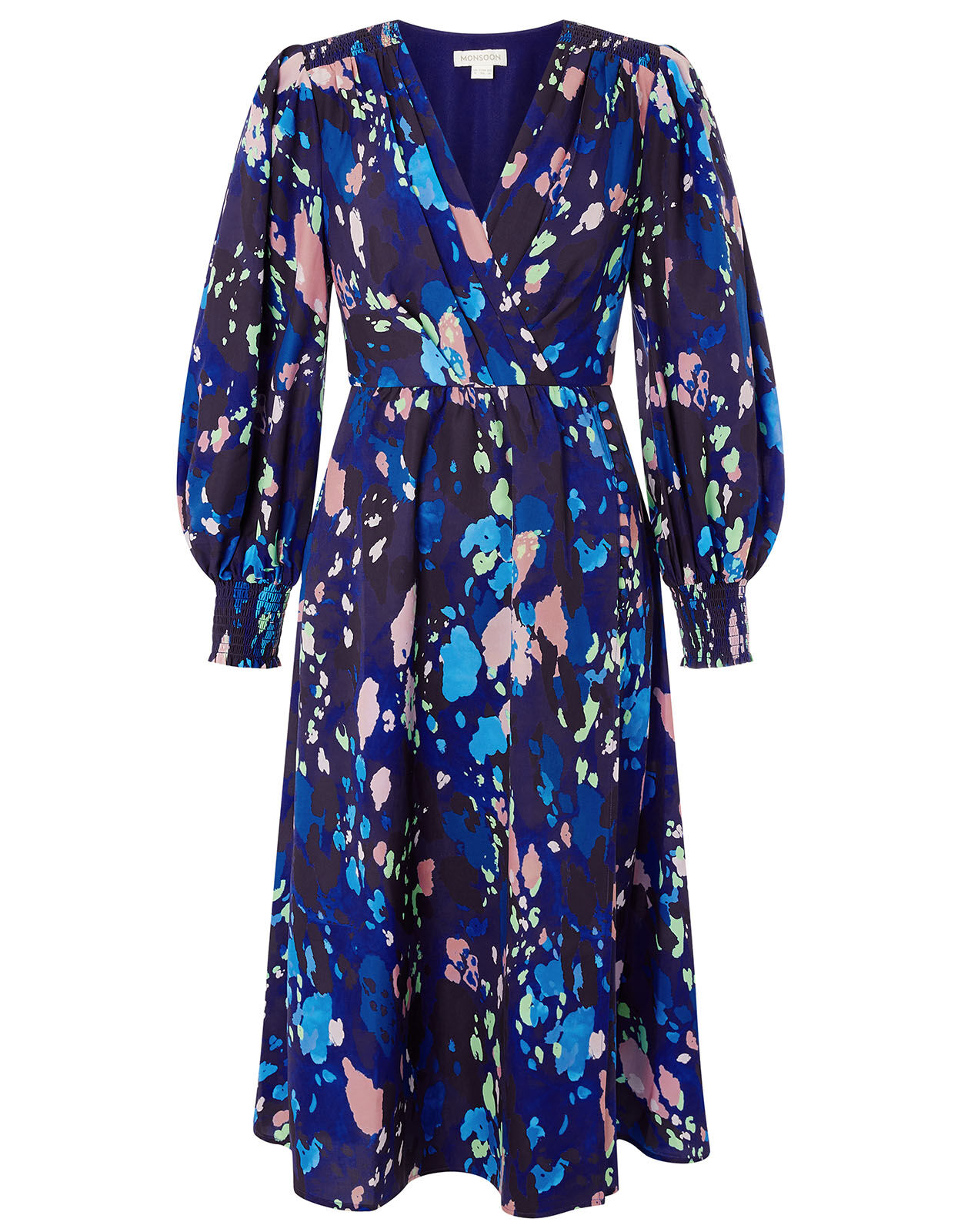 Anita Animal Print Wrap Dress Blue Evening Dresses Monsoon ROI