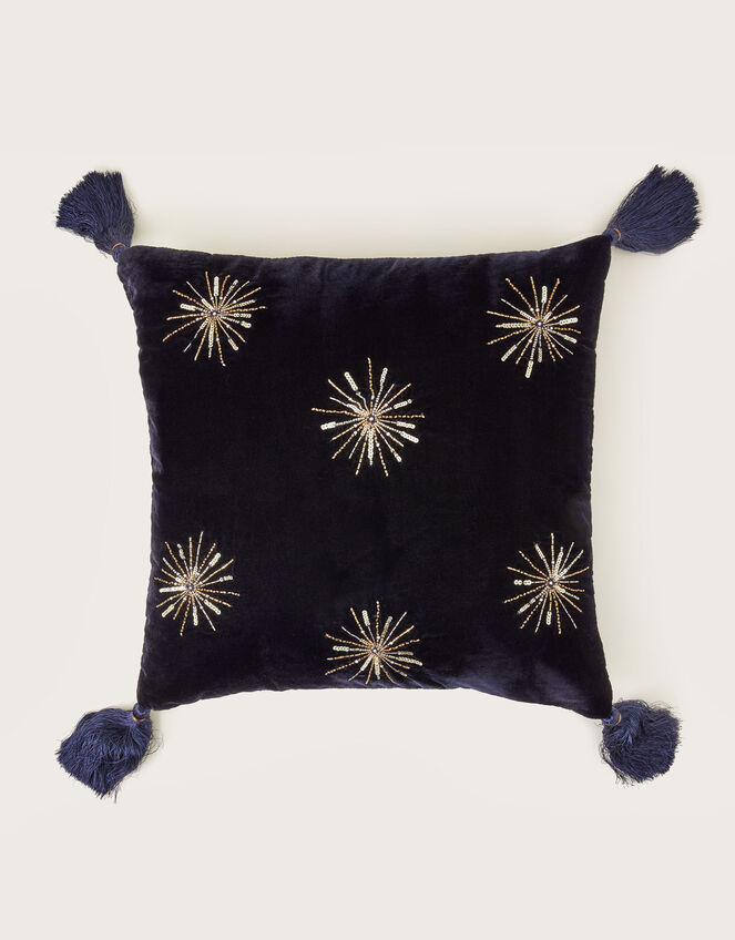 Star Embroidered Cushion, , large