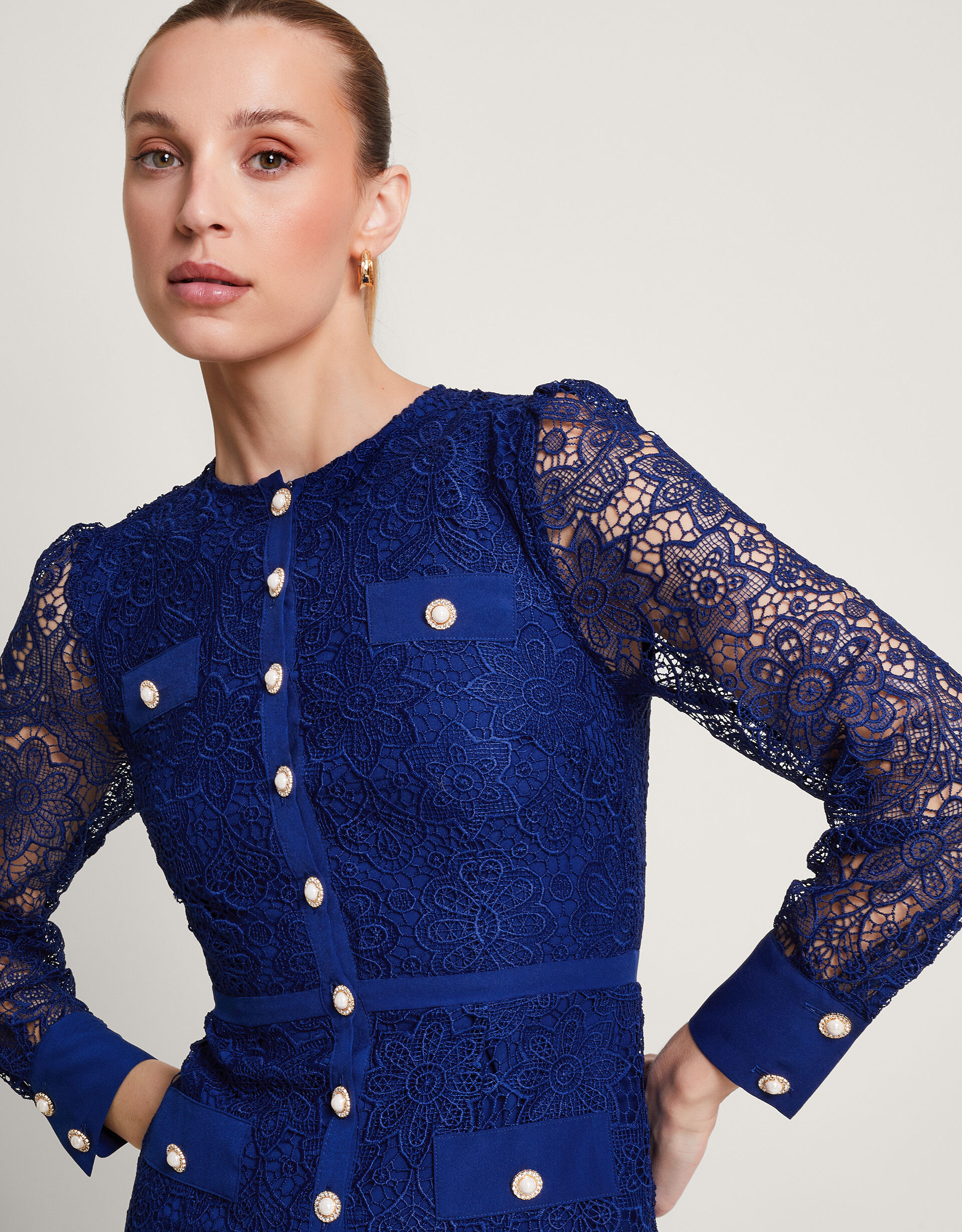 Reyna Lace Dress Blue