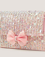 Rhinestone Embellished Bow Bag, , large
