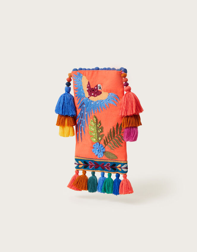 Embroidered Parrot Phone Case, , large