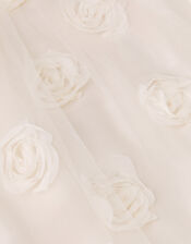 Lily Rose Appliqu&eacute; Mesh Party Dress, White (WARM IVORY), large