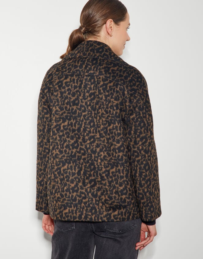 Lily Leopard Print Jacket, Black (BLACK), large