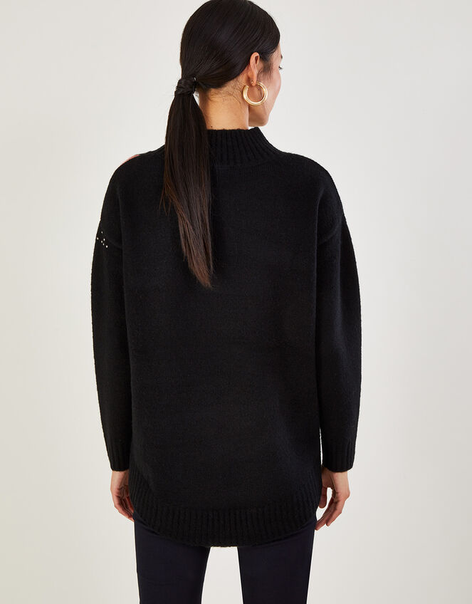 Star Jumper with Recycled Polyester, Black (BLACK), large
