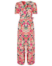 Monica Floral Wrap Jumpsuit, Pink (BLUSH), large