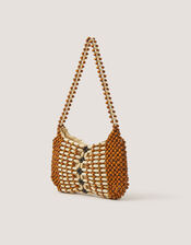 Mira Wooden Bead Shoulder Bag, , large