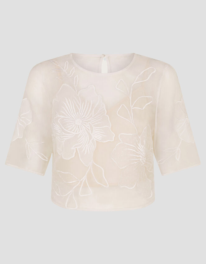 Rosie Lace Floral Bridal Top, Ivory (IVORY), large