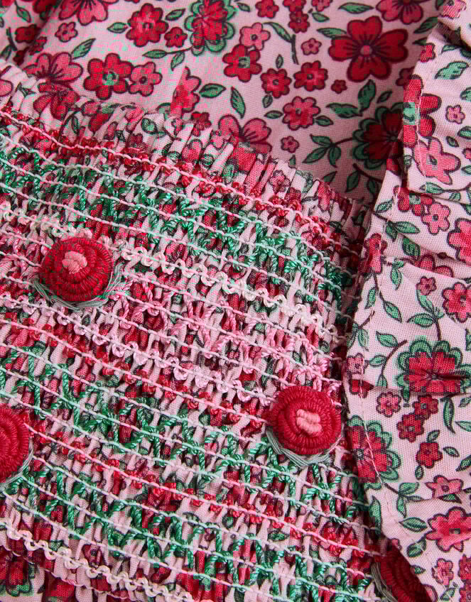 Baby Floral Print Smock Dress, Pink (PINK), large