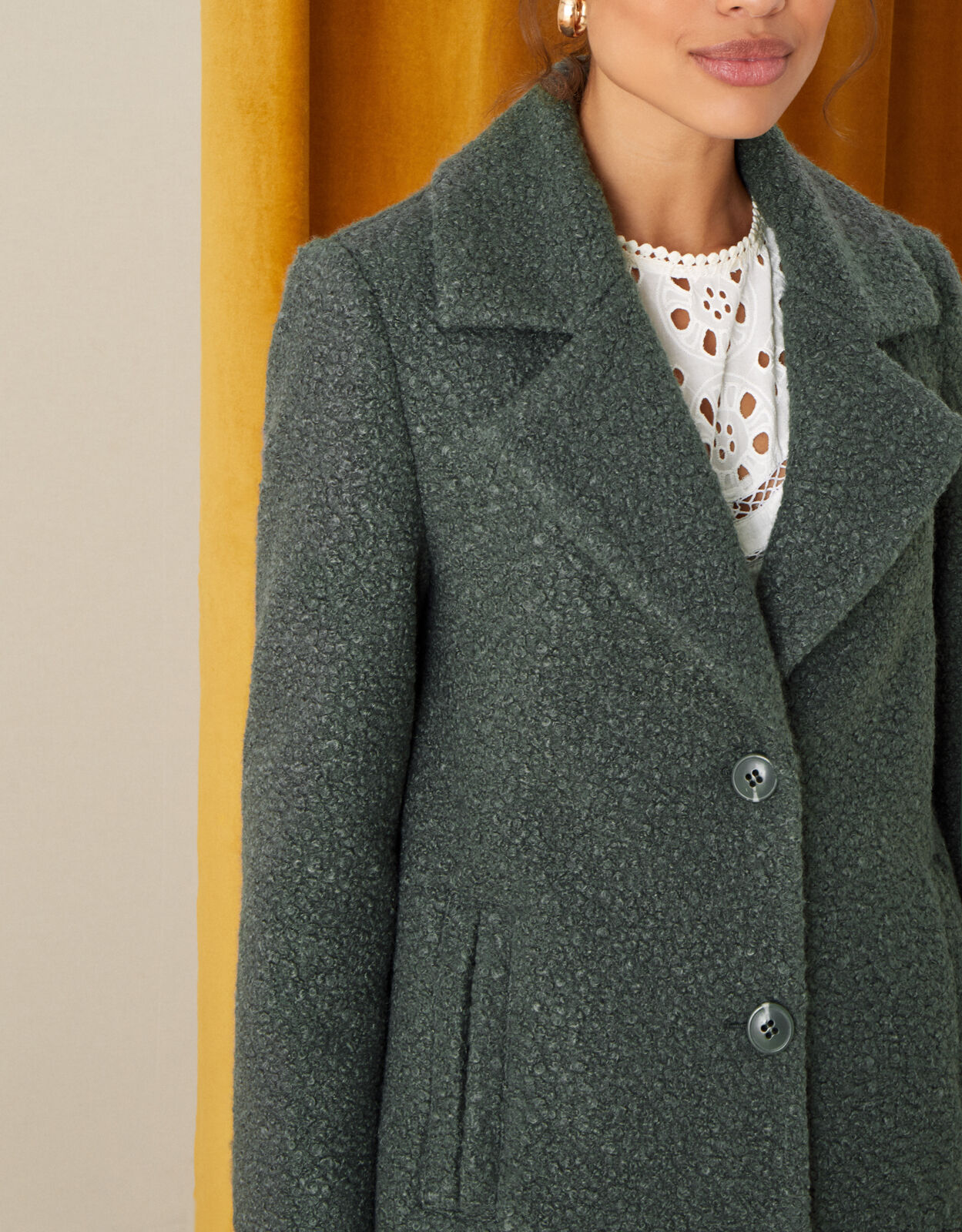 Monsoon lizzie boucle coat store