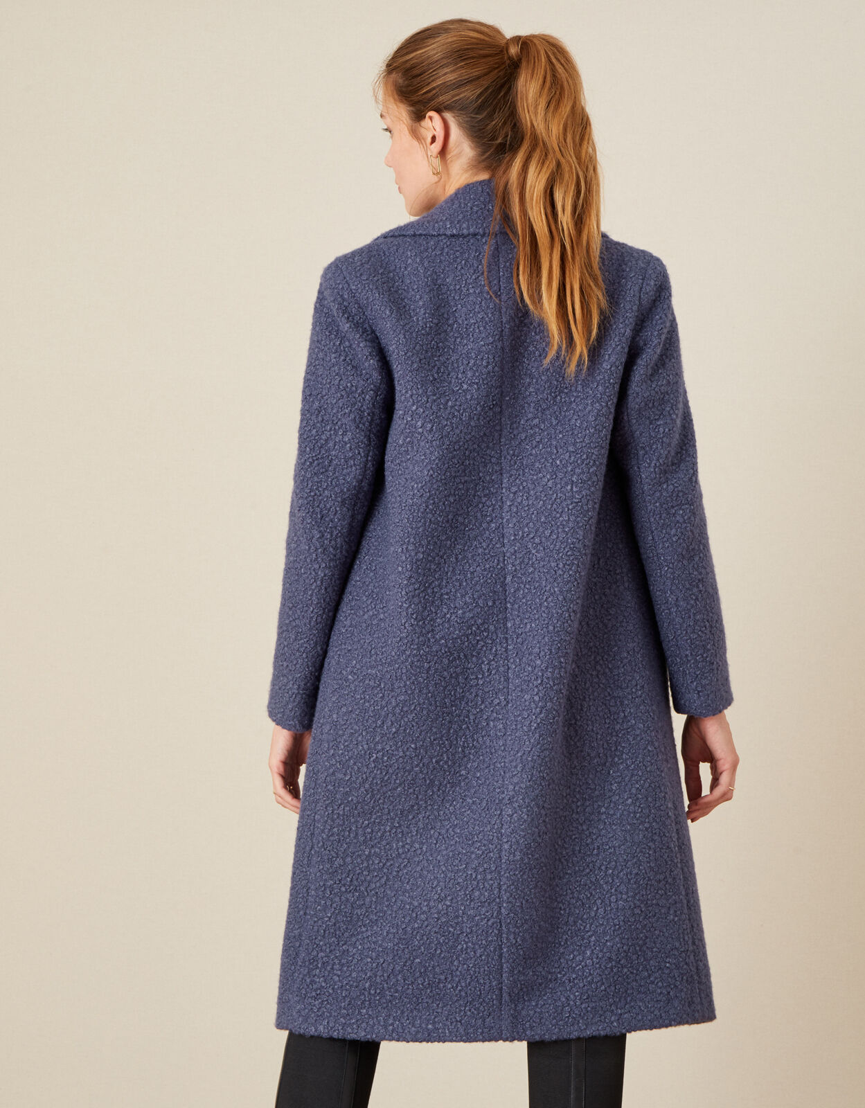 Navy blue boucle coat 2025