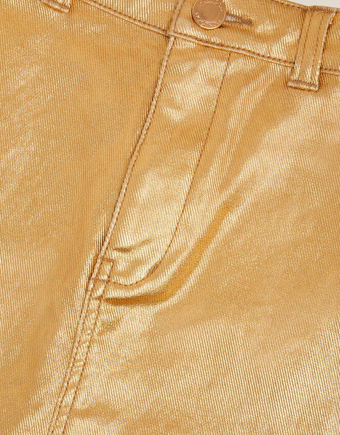 Jadine Scallop Metallic Skirt, Gold (GOLD), large