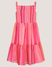 Tie-Dye Smocked Beach Dress, Pink (PINK), large