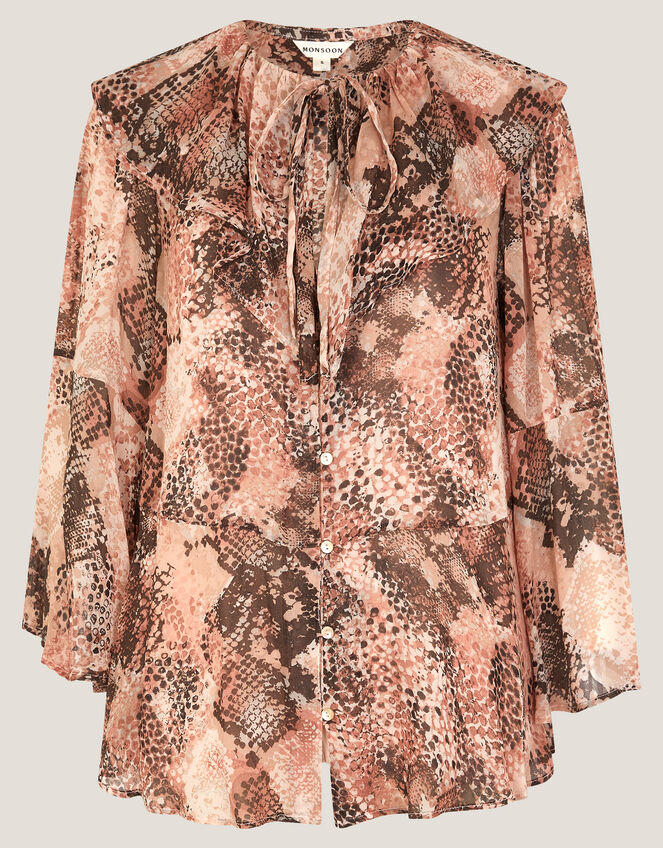 Synthia Snake Print Blouse, Pink (BLUSH), large