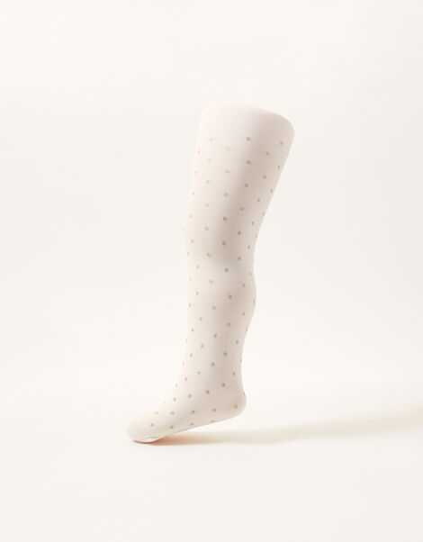 Baby 40 Denier Glitter Spot Tights, Gold (GOLD), large