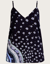 Circle Print Cami in LENZING™ ECOVERO™, Blue (NAVY), large
