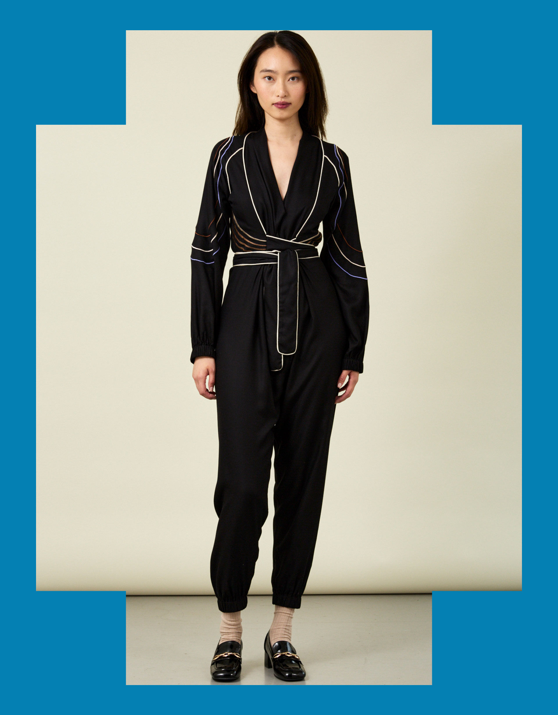 Satin wrap jumpsuit clearance