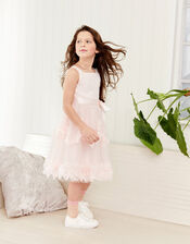 Rosette Lace Dress, Pink (PALE PINK), large